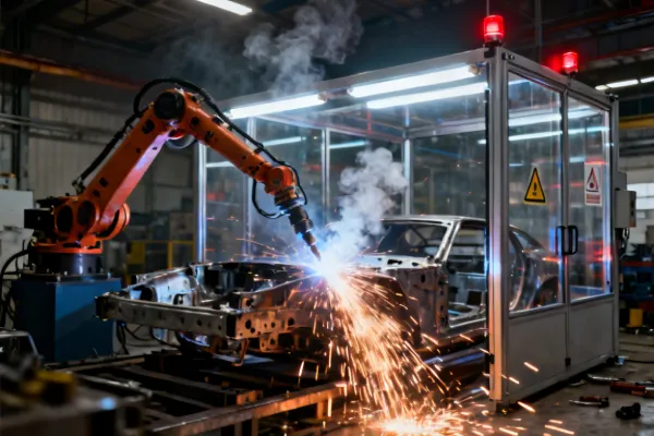 Robot laser welding cell